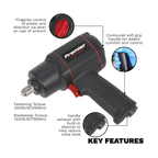Twin Hammer Composite Air Impact Wrench 1/2"Sq Drive SA6007