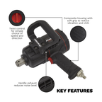 Twin Hammer Composite Air Impact Wrench 1"Sq Drive SA6008