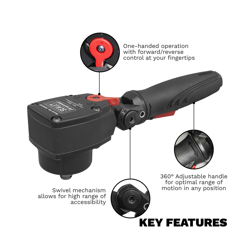 Twin Hammer Super Stubby Air Impact Wrench 1/2"Sq Drive SA6010
