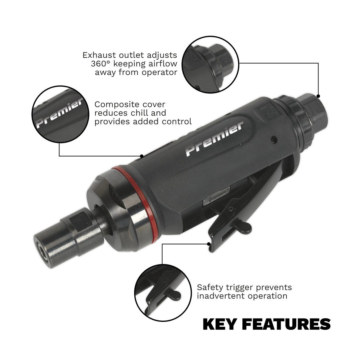 Midi Straight Air Die Grinder 6mm SA652