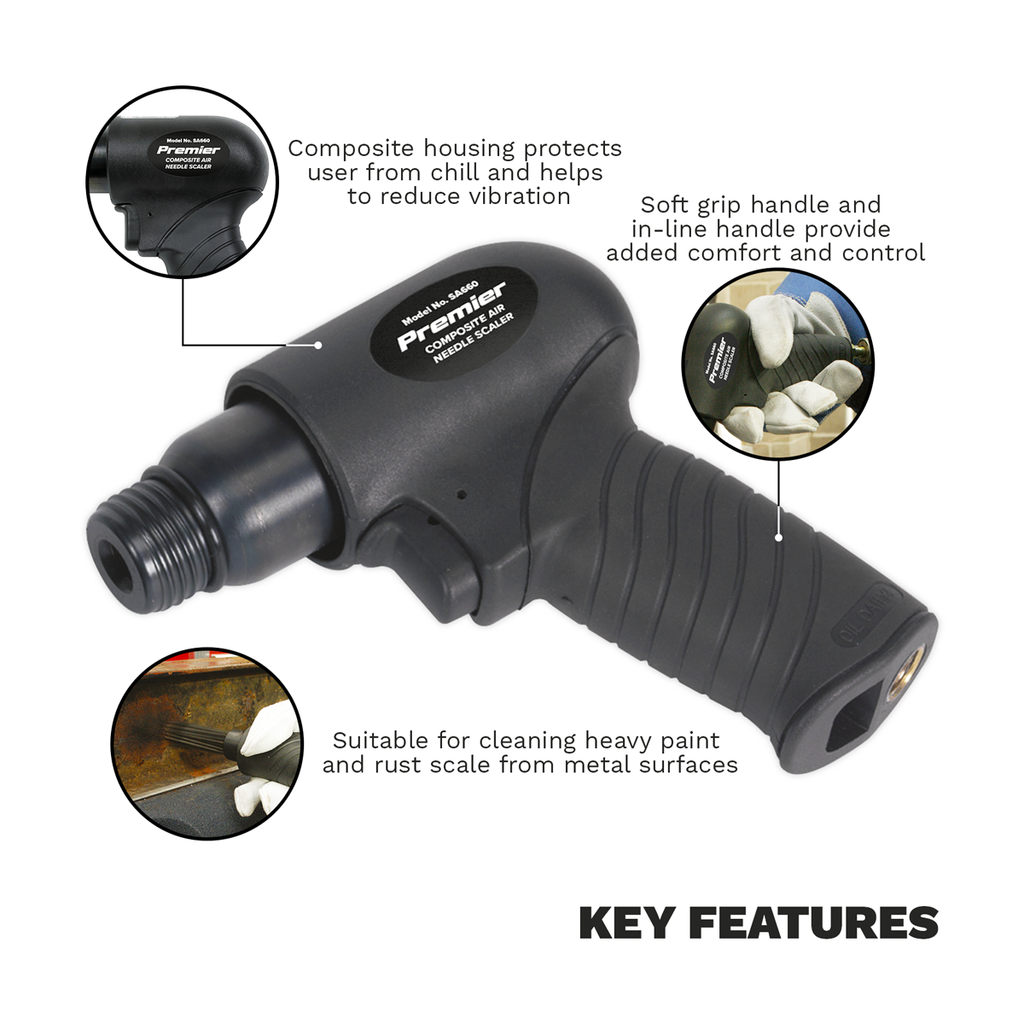 Composite Pistol Type Air Needle Scaler SA660