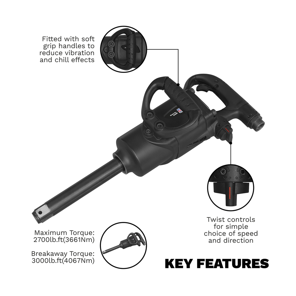 Twin Hammer Air Impact Wrench 1"Sq Drive SA686