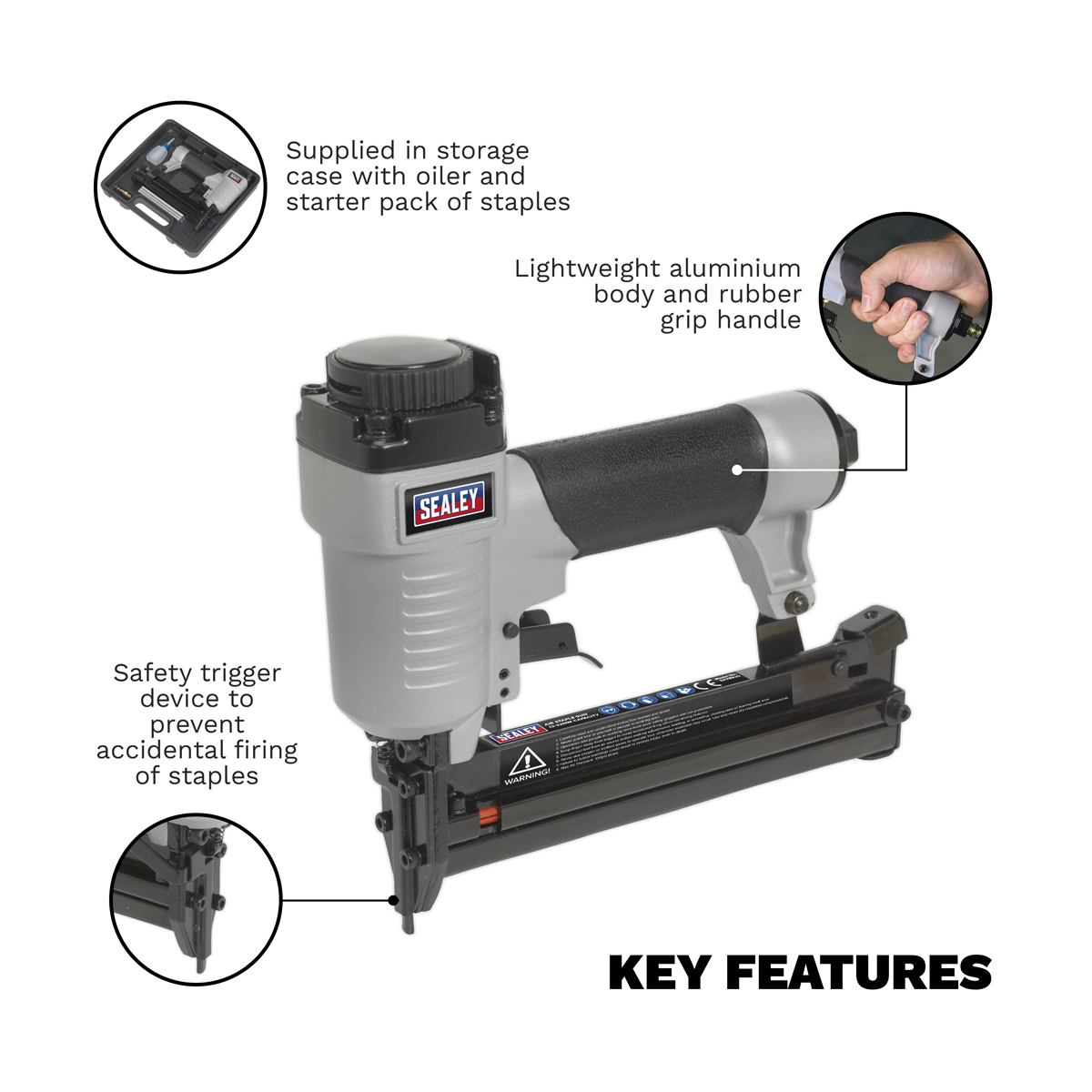 Air Staple Gun 13-32mm Capacity SA789