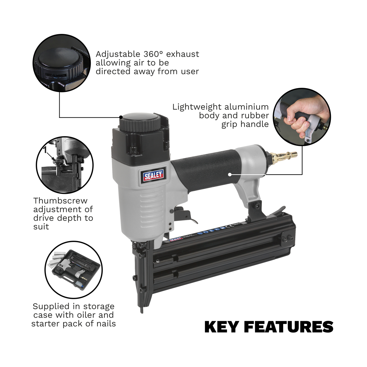 Air Nail Gun 10-50mm Capacity SA791