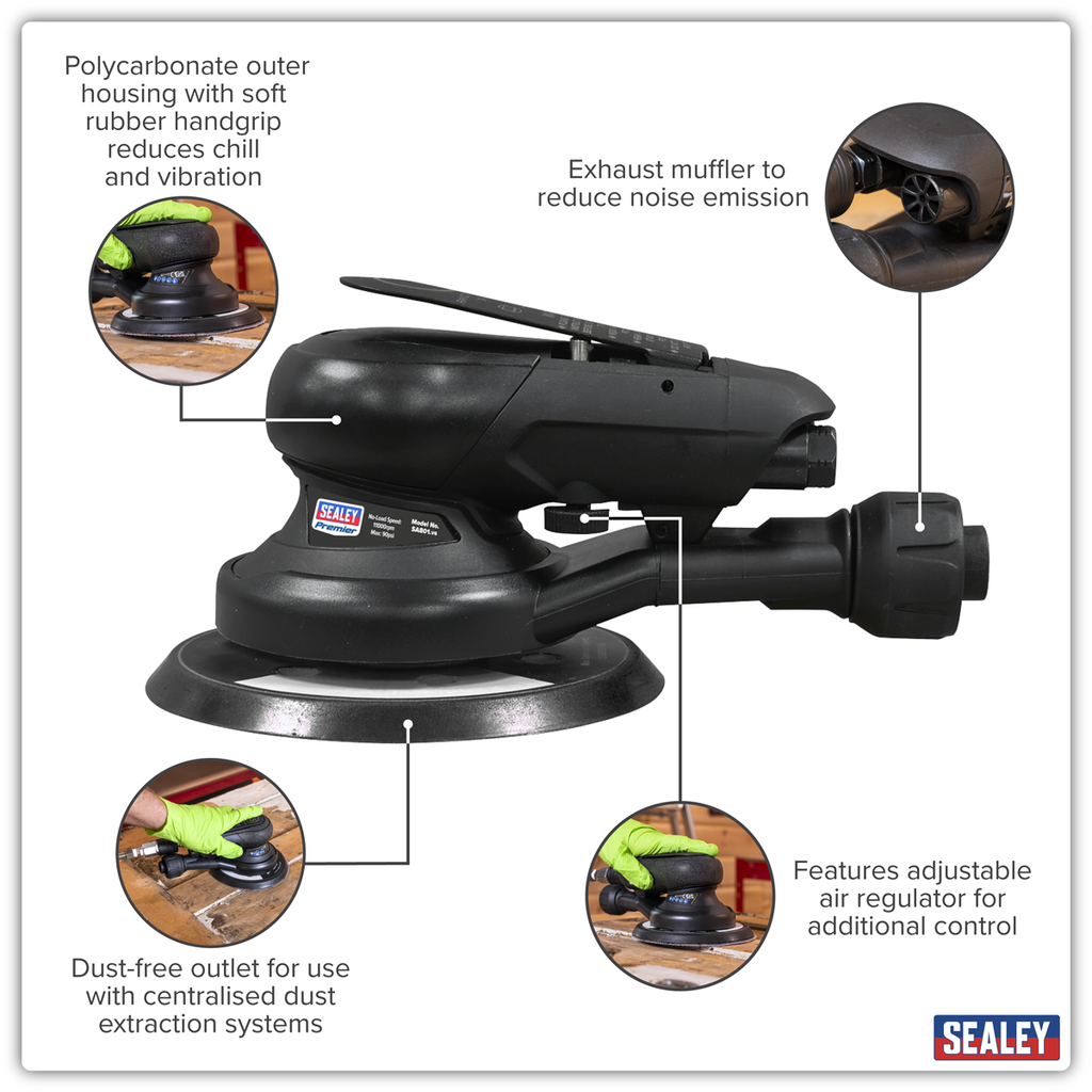 Dust-Free Air Palm Orbital Sander 150mm SA801