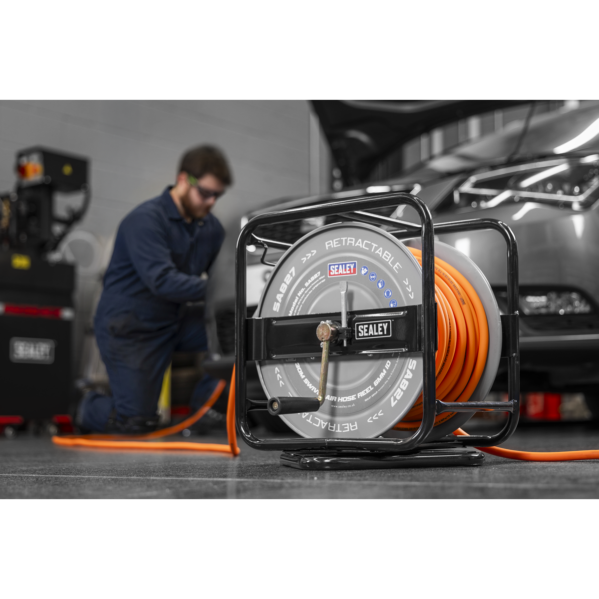 30m Swivel Air Hose Reel 6mm ID SA827
