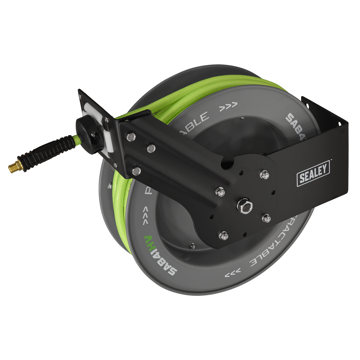 15m Retractable High-Visibility TPR Air Hose with Steel Reel 10mm ID SA841HV