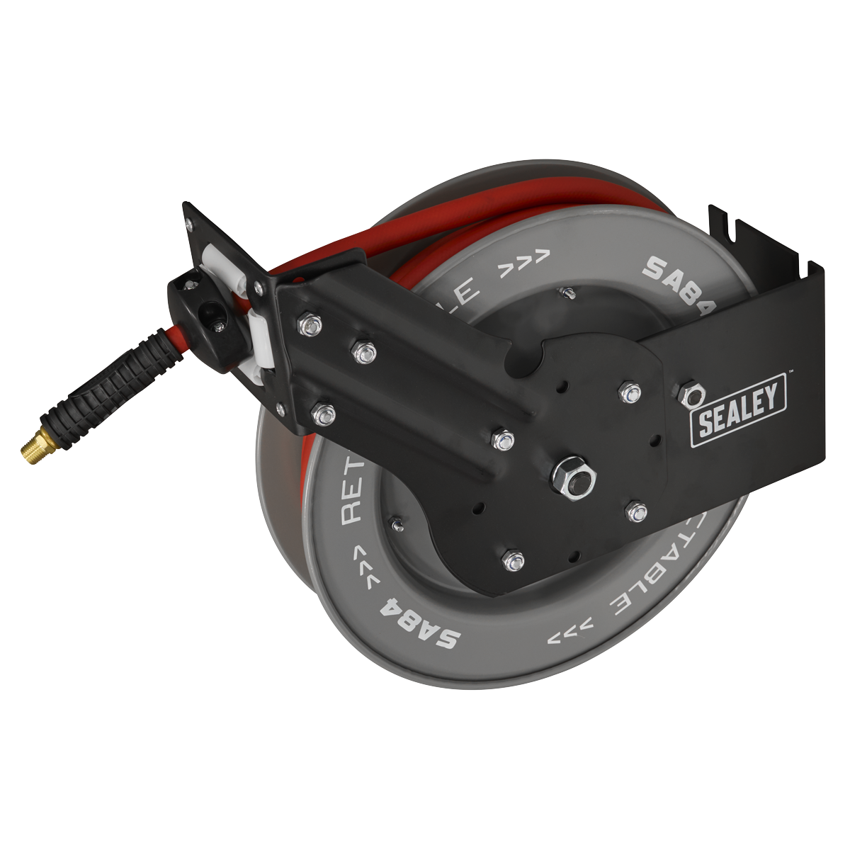 8m Retractable Rubber Air Hose with Steel Reel 10mm ID SA84