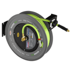 20m Retractable High-Visibility PVC Air Hose with Steel Reel 10mm ID SA85HV