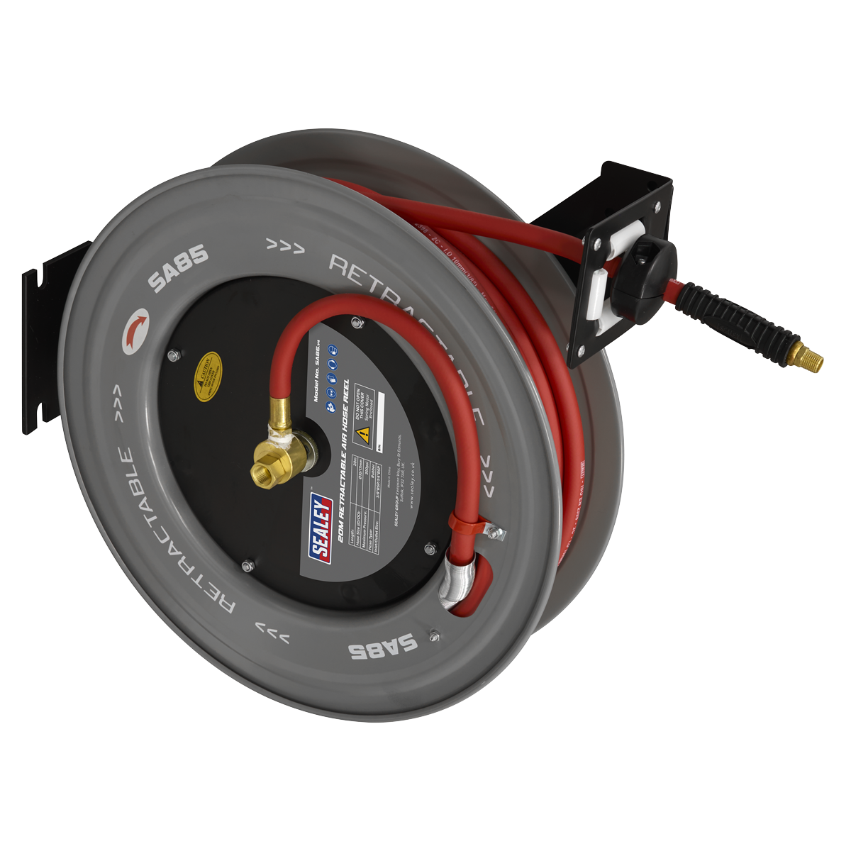 20m Retractable Rubber Air Hose with Steel Reel 10mm ID SA85