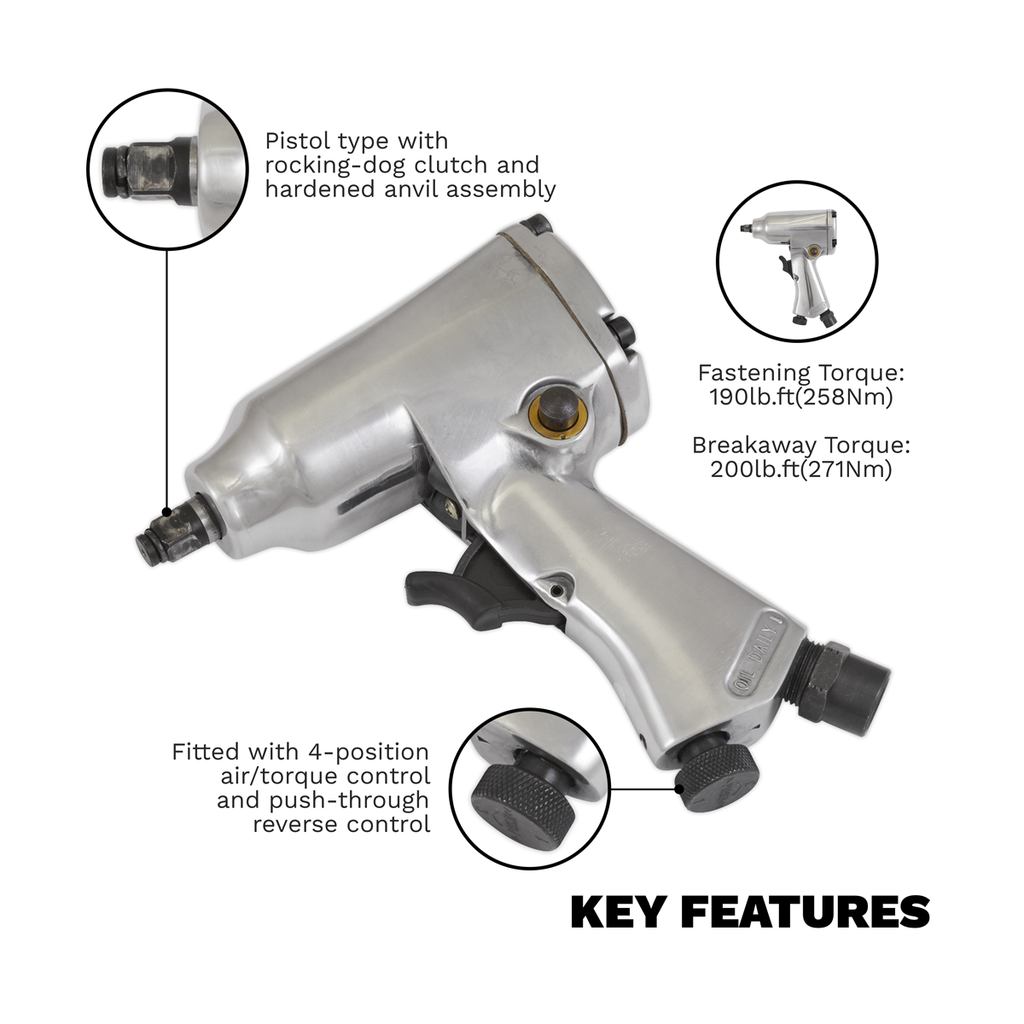 Air Impact Wrench 3/8"Sq Drive SA912