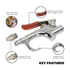 Palm Type Air Blow Gun with 1/4"BSP Air Inlet & Safety Nozzle SA913