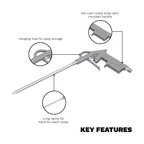 Air Blow Gun 200mm with 1/4"BSP Air Inlet SA919