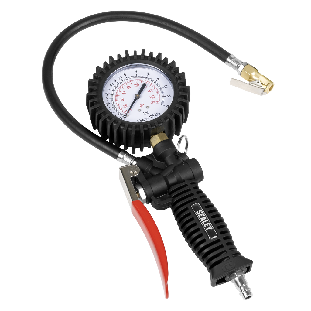 Tyre Inflator with Pressure Gauge and Clip-On Connector SA9302