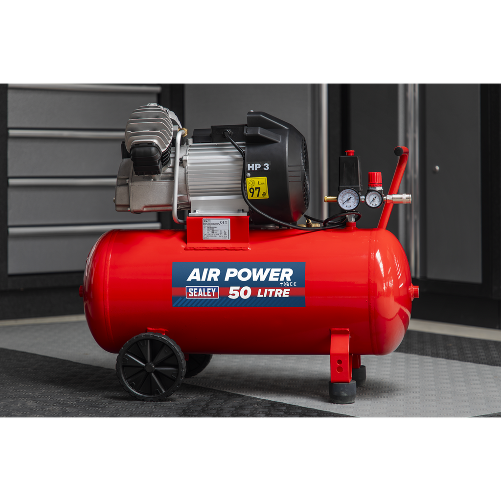 50L V-Twin Direct Drive Air Compressor 3hp SAC05030