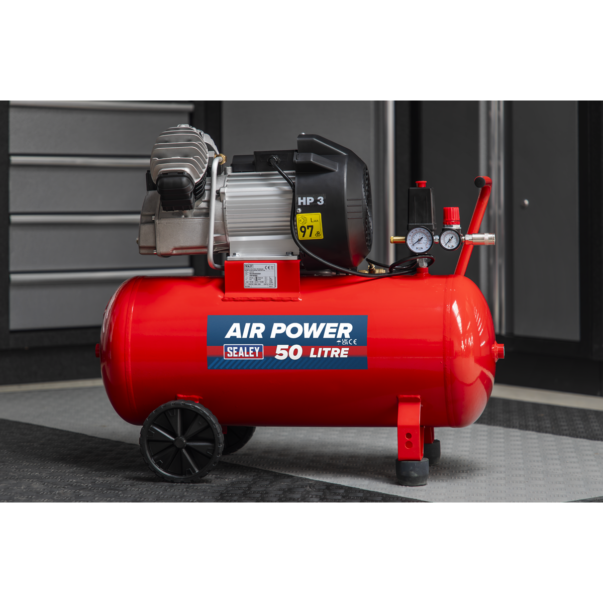 50L V-Twin Direct Drive Air Compressor 3hp SAC05030