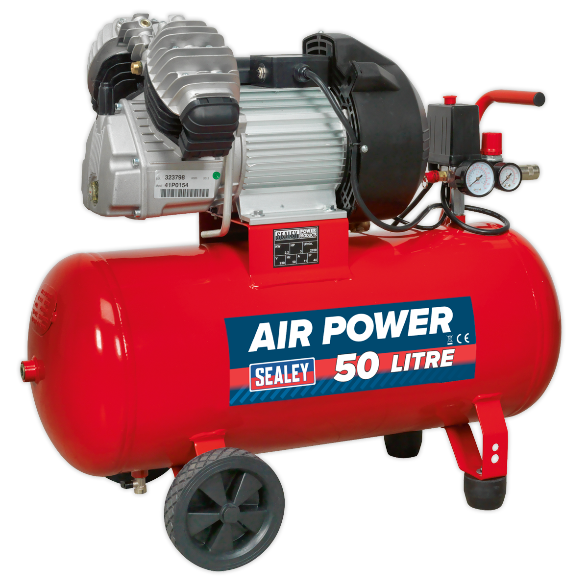 50L V-Twin Direct Drive Air Compressor 3hp SAC05030