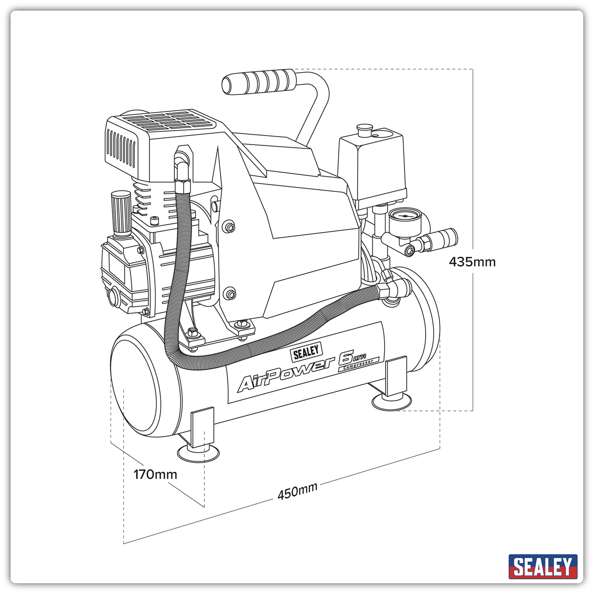 6L Direct Drive Air Compressor 2hp SAC0620A