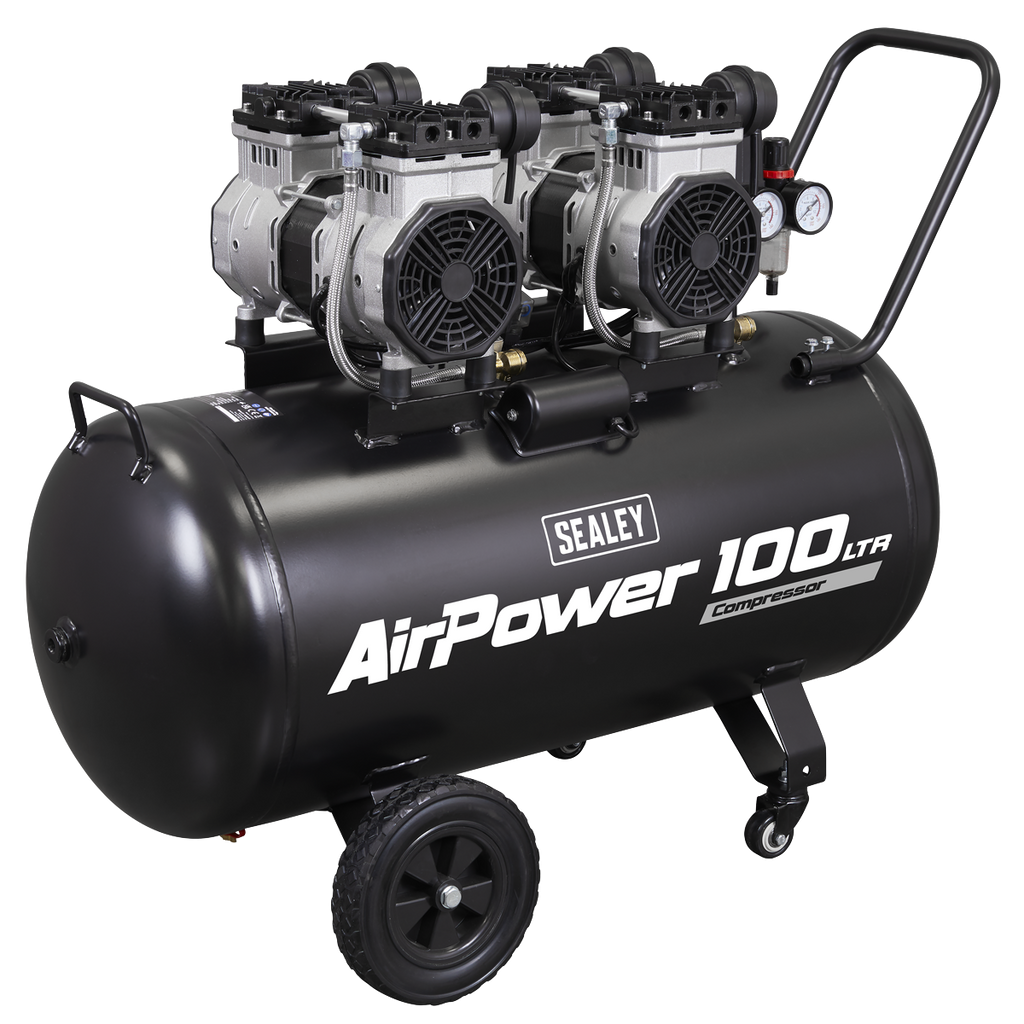 100L Oil Free Low Noise Direct Drive Air Compressor 2 x 2hp SAC10001S