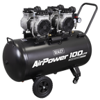100L Oil Free Low Noise Direct Drive Air Compressor 2 x 2hp SAC10001S