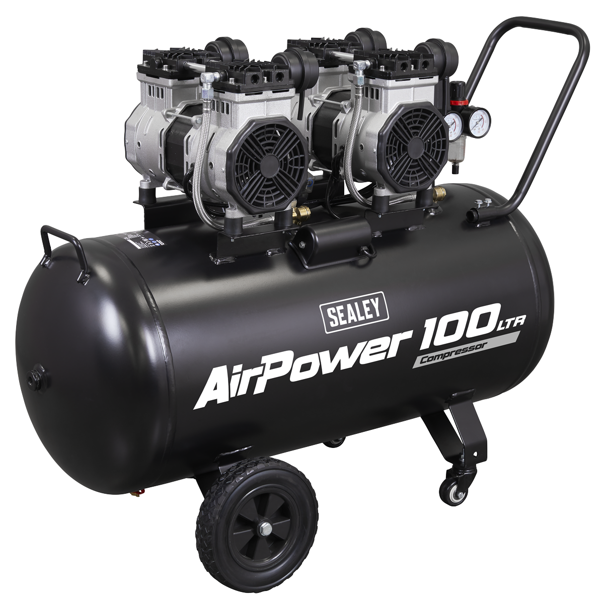 100L Oil Free Low Noise Direct Drive Air Compressor 2 x 2hp SAC10001S