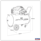100L V-Twin Oil Free Direct Drive Air Compressor 3hp SAC10002