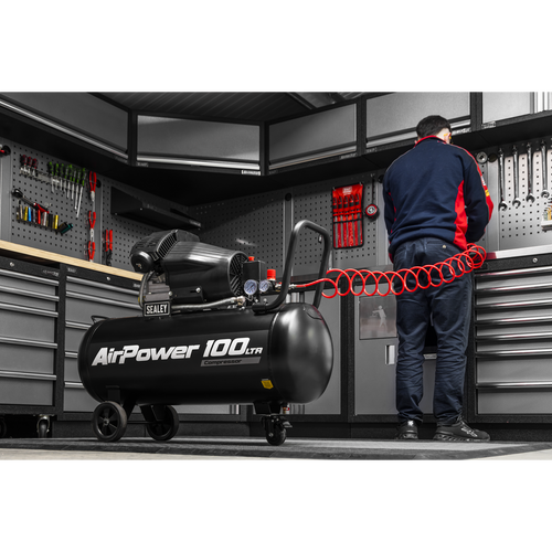 100L V-Twin Oil Free Direct Drive Air Compressor 3hp SAC10002