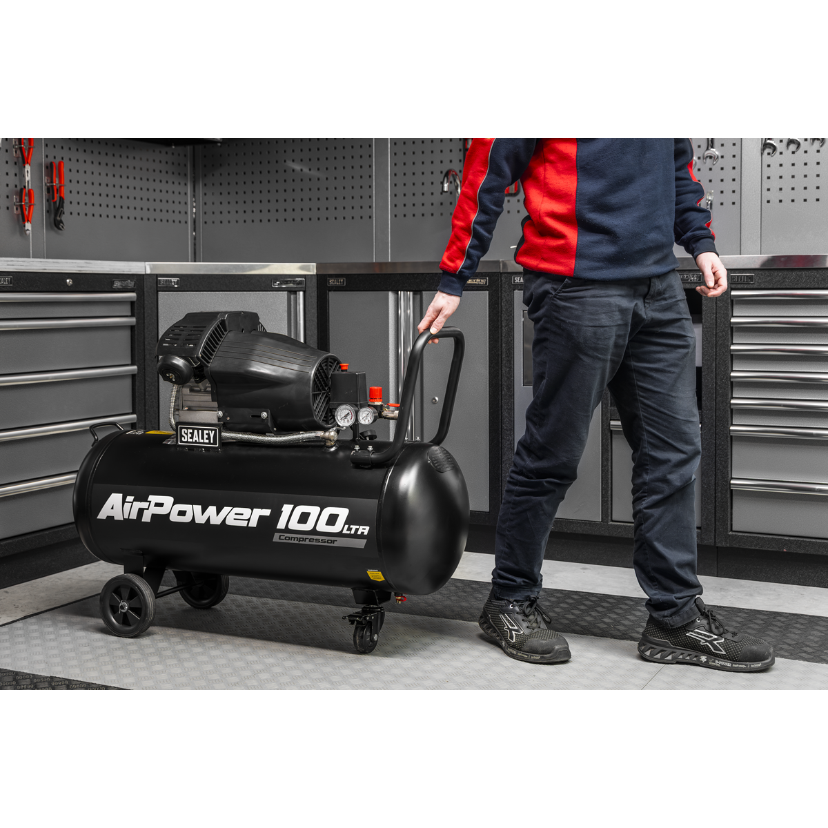 100L V-Twin Oil Free Direct Drive Air Compressor 3hp SAC10002