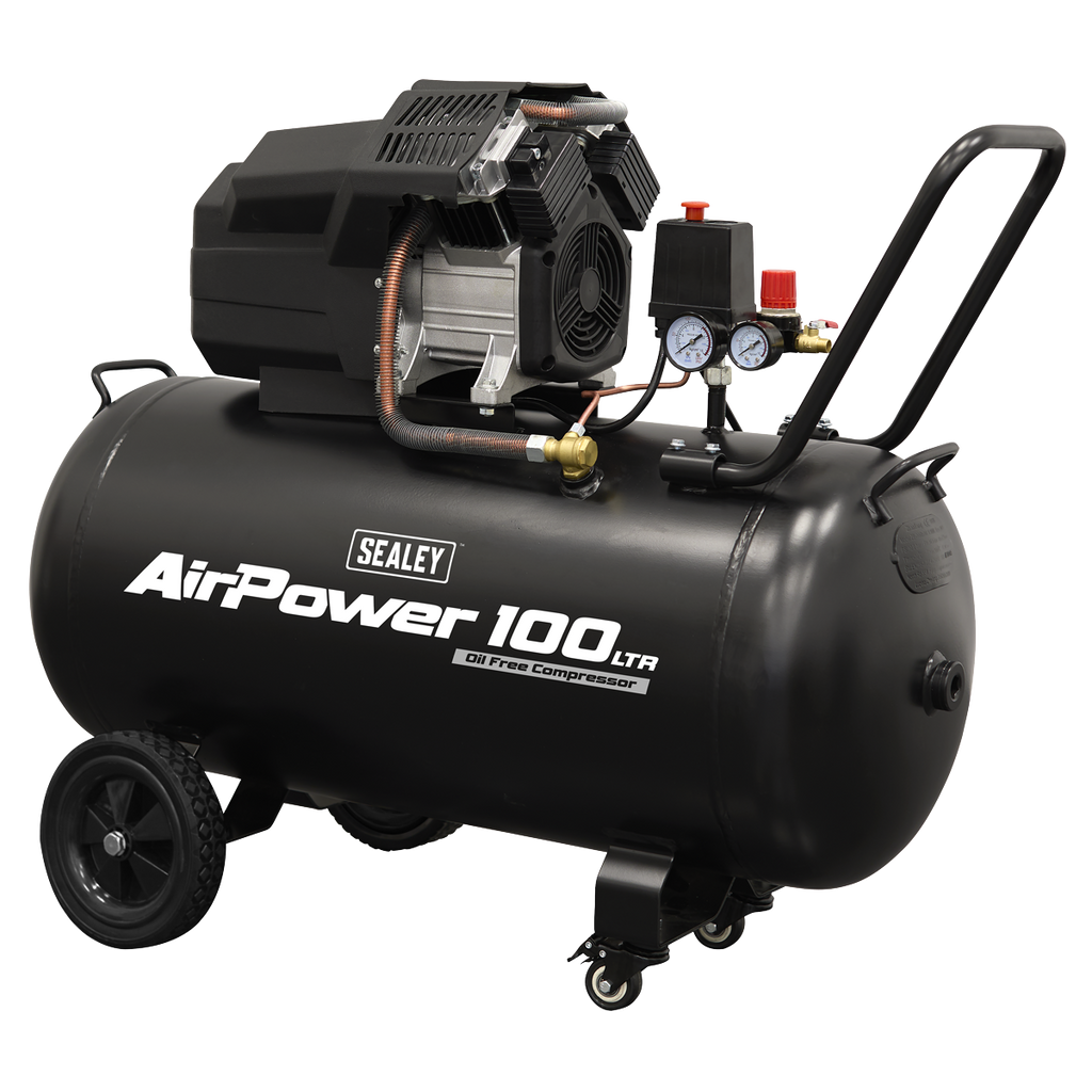 100L V-Twin Oil Free Direct Drive Air Compressor 3hp SAC10002