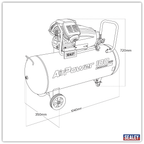 100L V-Twin Direct Drive Air Compressor 3hp SAC10030VA