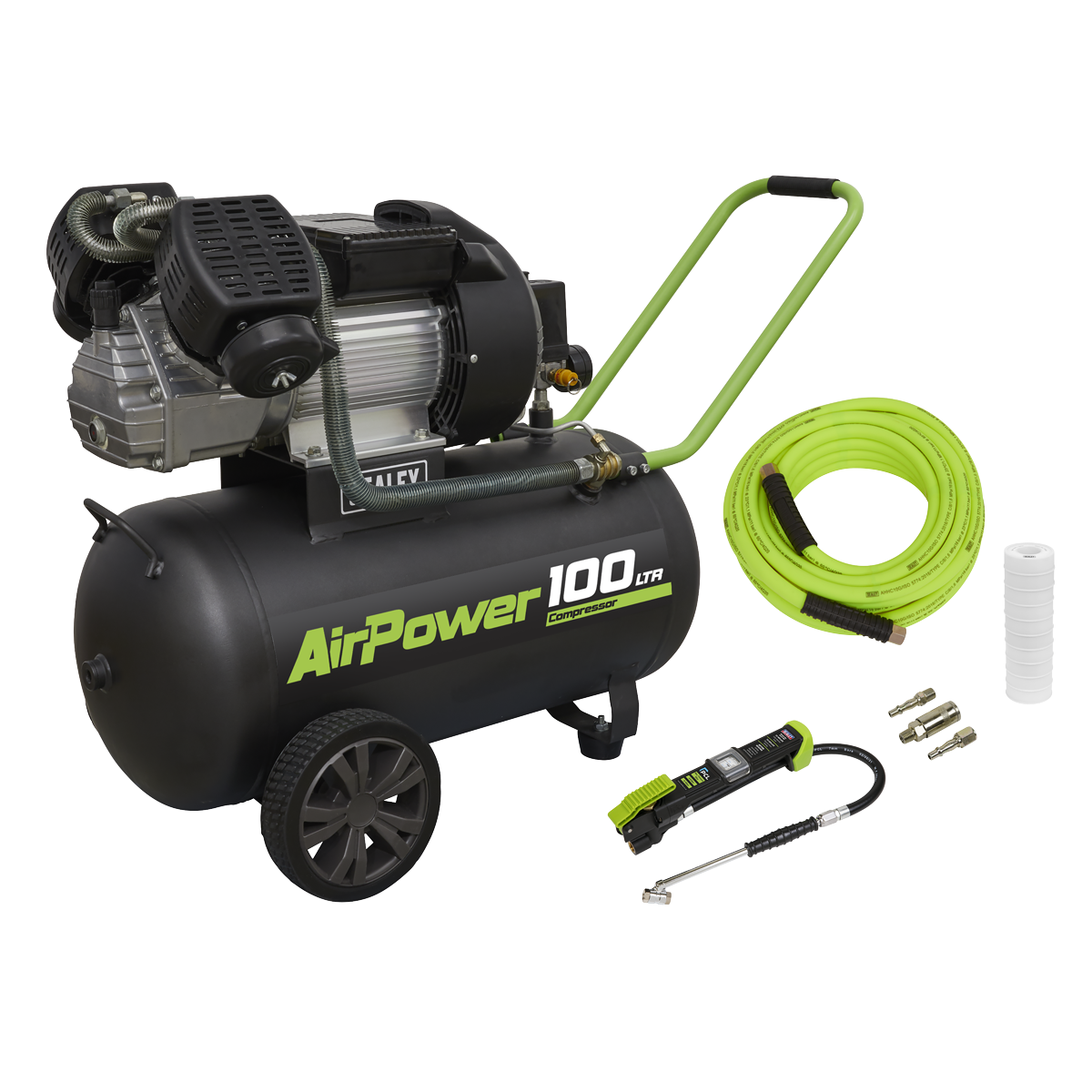 100L Direct Drive V-Twin Air Compressor 3hp with Air Accessory Kit SAC10030VEKIT