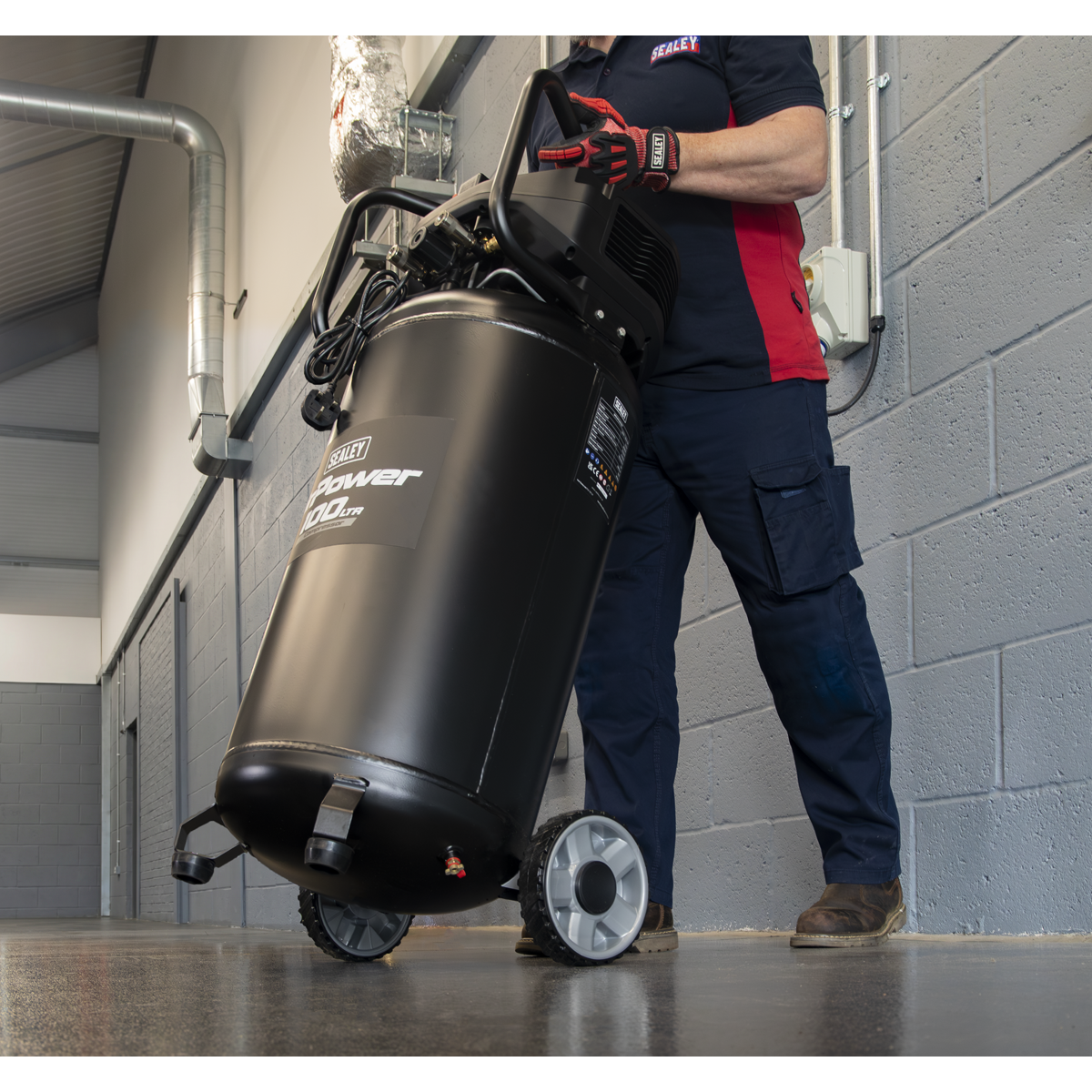 100L Oil Free Belt Drive Vertical Compressor 2.5hp SAC100V