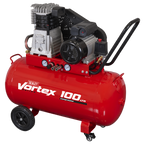 100L Belt Drive Air Compressor with Cast Cylinders & Wheels 3.5hp SAC1103B