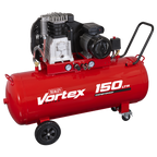 150L Belt Drive Air Compressor with Cast Cylinders & Wheels 3.5hp SAC1153B