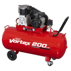 200L Belt Drive Air Compressor with Cast Cylinders & Wheels 3.5hp SAC1203B