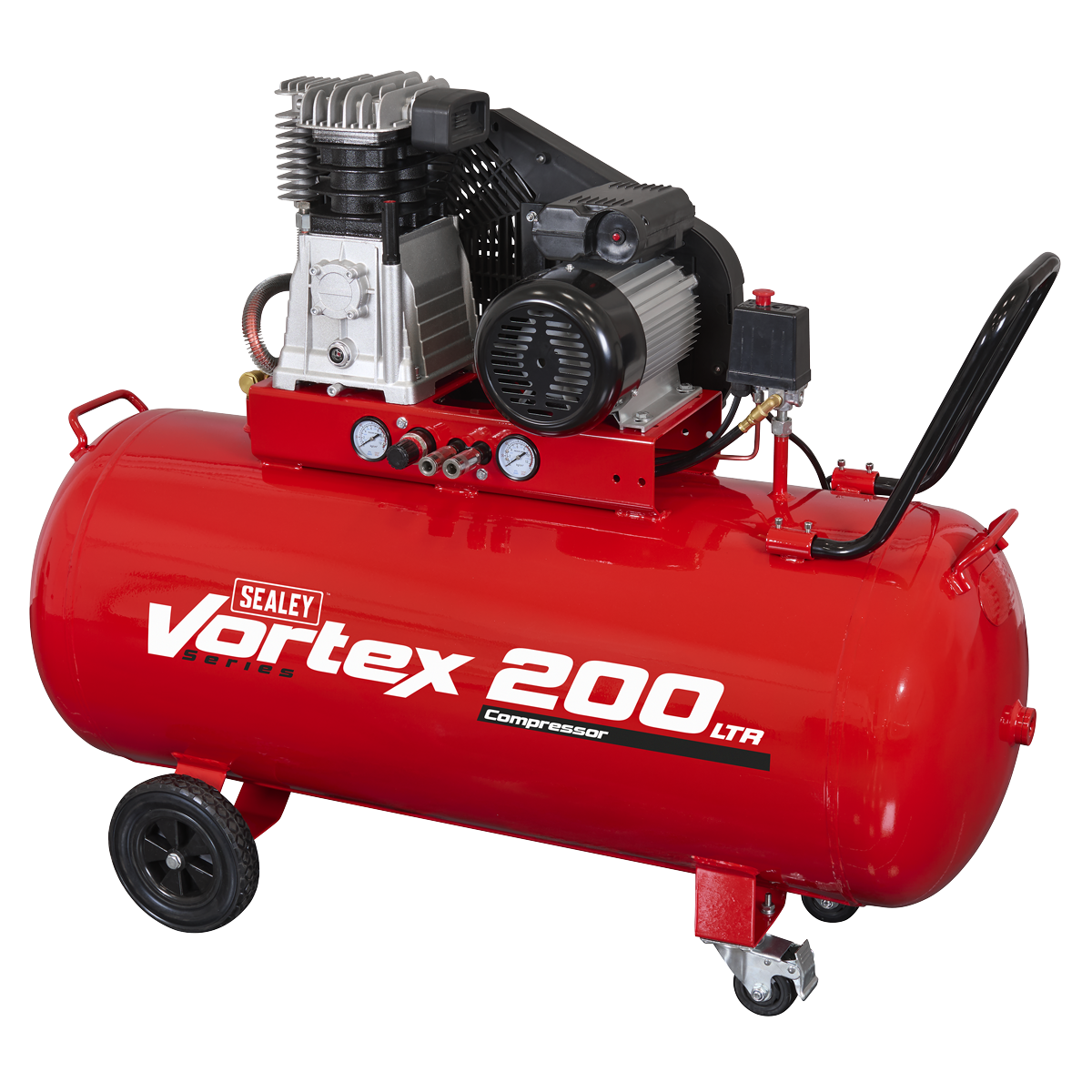 200L Belt Drive Air Compressor with Cast Cylinders & Wheels 3.5hp SAC1203B