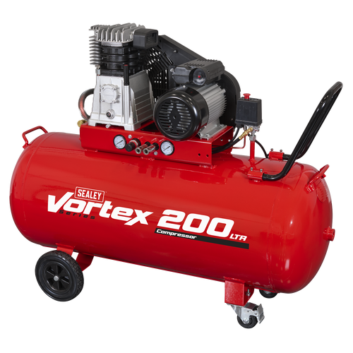 200L Belt Drive Air Compressor with Cast Cylinders & Wheels 3.5hp SAC1203B