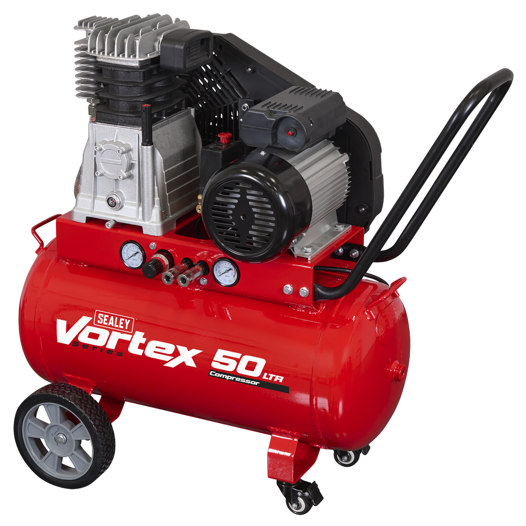 50L Belt Drive Air Compressor with Cast Cylinders & Wheels 3.5hp SAC1503B