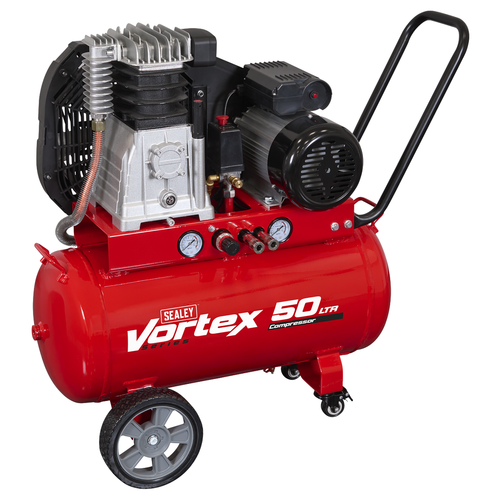 50L Belt Drive Air Compressor with Cast Cylinders & Wheels 3.5hp SAC1503B