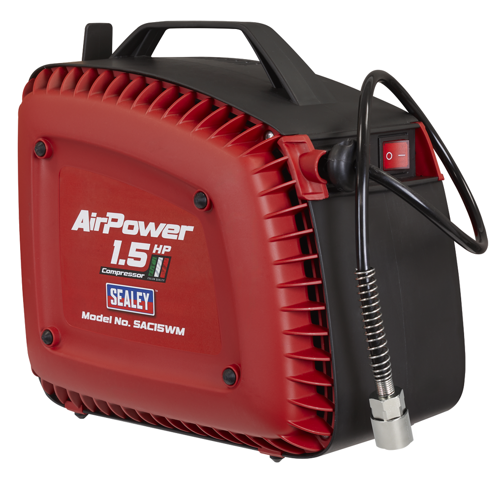 Wall Mounting Oil Free Air Compressor 1.5hp with 7m Retractable Hose Reel SAC15WM