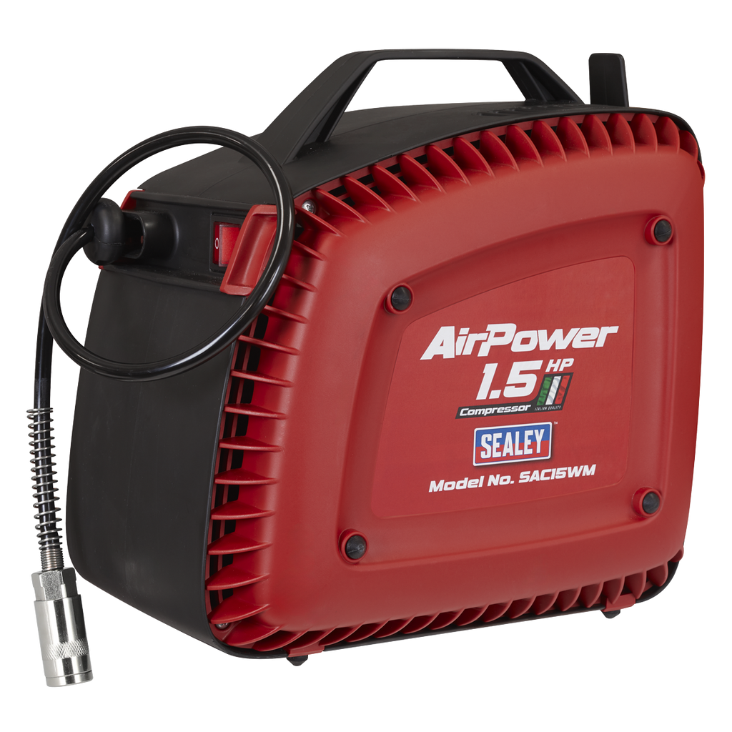 Wall Mounting Oil Free Air Compressor 1.5hp with 7m Retractable Hose Reel SAC15WM