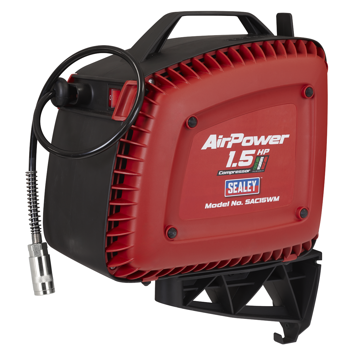 Wall Mounting Oil Free Air Compressor 1.5hp with 7m Retractable Hose Reel SAC15WM