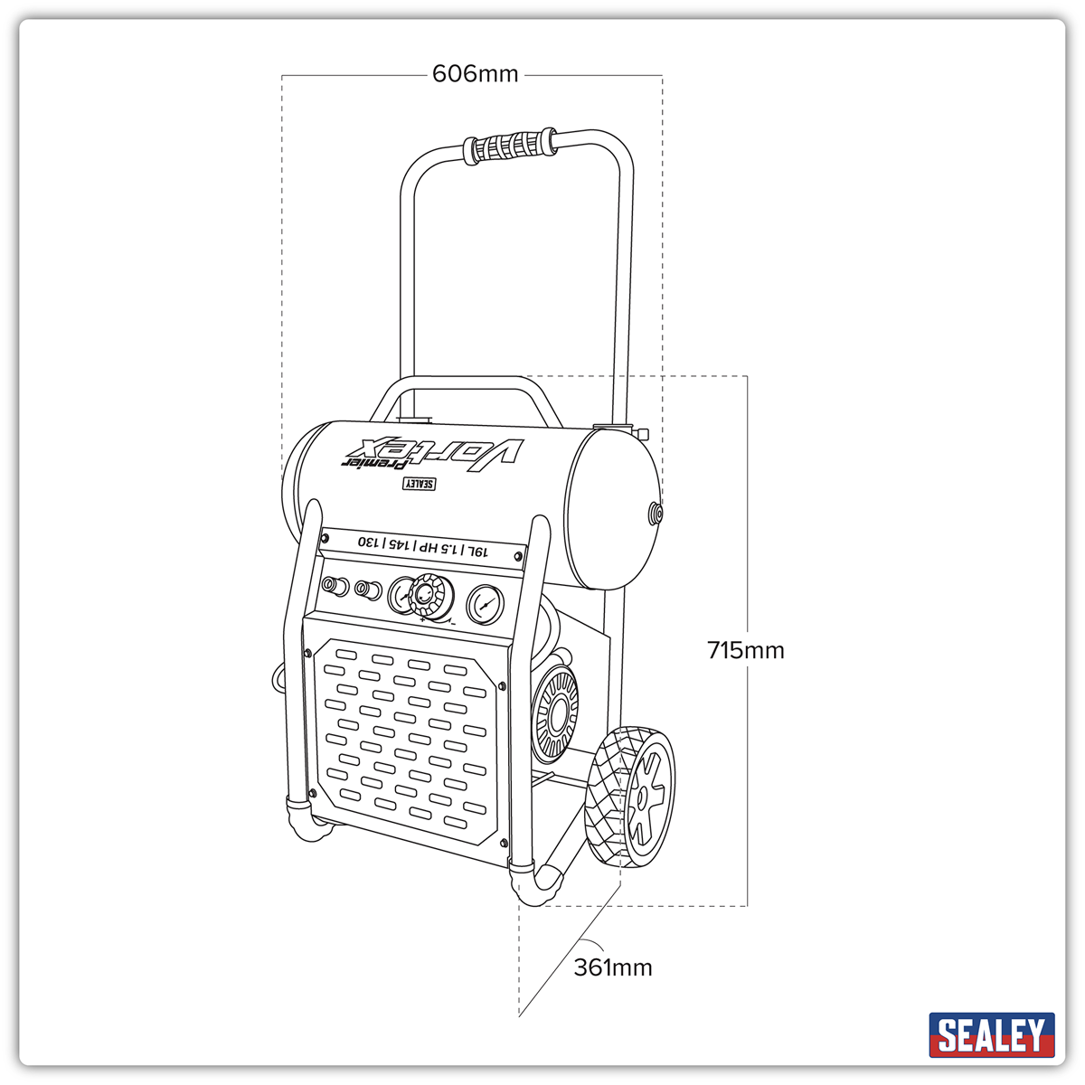 19L Oil Free Direct Drive Air Compressor 1.5hp SAC1900