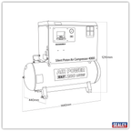 200L Low Noise Belt Drive Air Compressor with Cast Cylinders 3hp SAC2203BLN