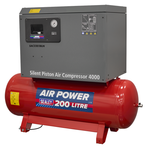 200L Low Noise Belt Drive Air Compressor with Cast Cylinders 3hp SAC2203BLN