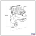 24L Low Noise Oil Free Direct Drive Air Compressor 1hp SAC2400S