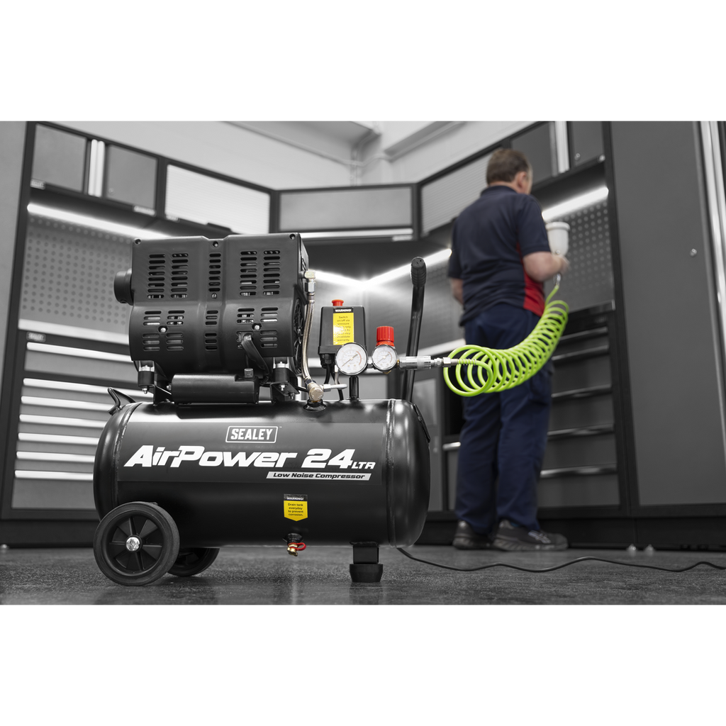 24L Low Noise Oil Free Direct Drive Air Compressor 1hp SAC2400S