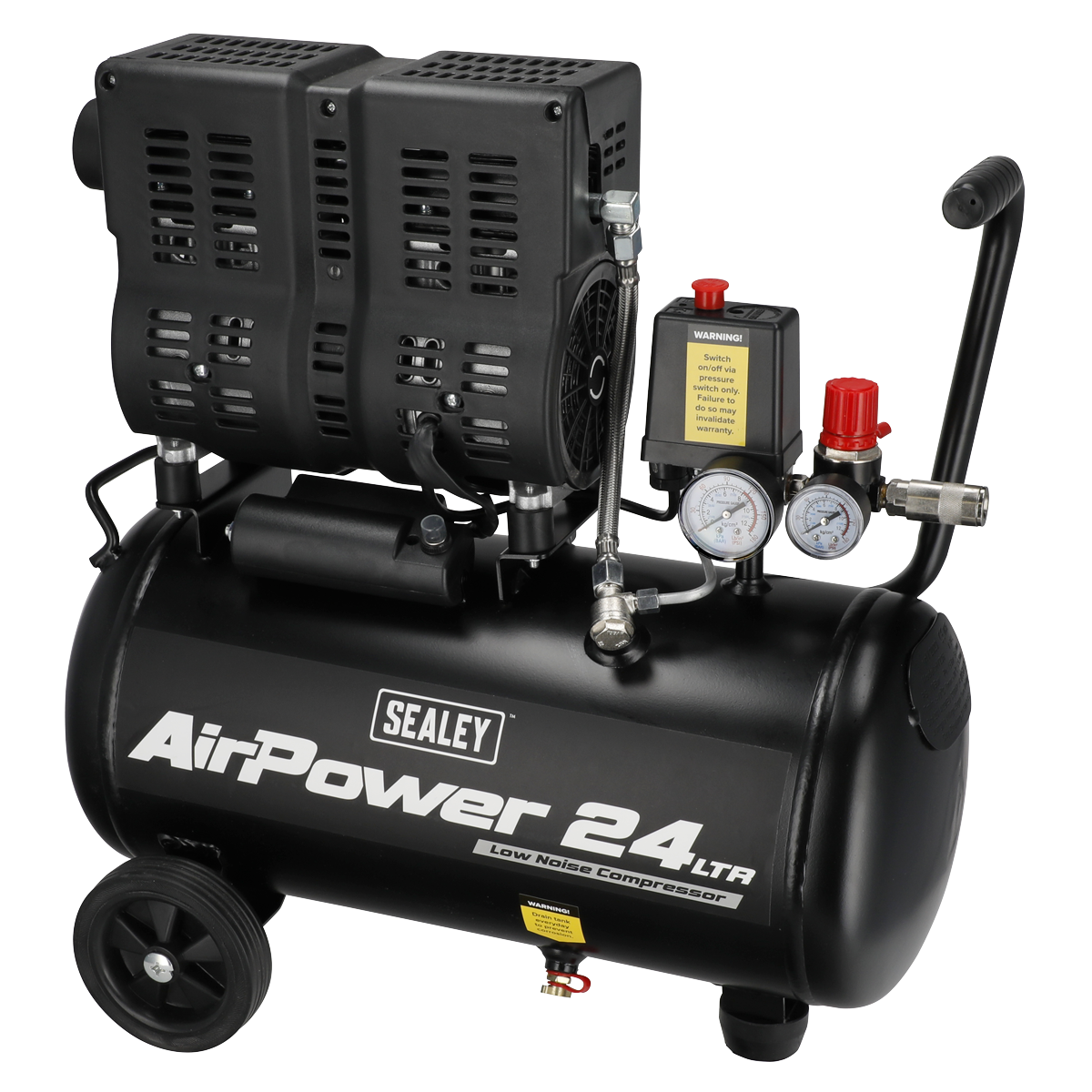 24L Low Noise Oil Free Direct Drive Air Compressor 1hp SAC2400S