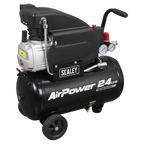 24L Direct Drive Air Compressor 2hp with 4pc Air Accessory Kit SAC2420APK