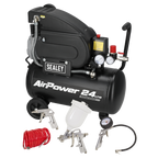 24L Direct Drive Air Compressor 2hp with 4pc Air Accessory Kit SAC2420APK